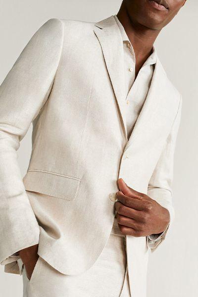 mens slim fit linen blazer