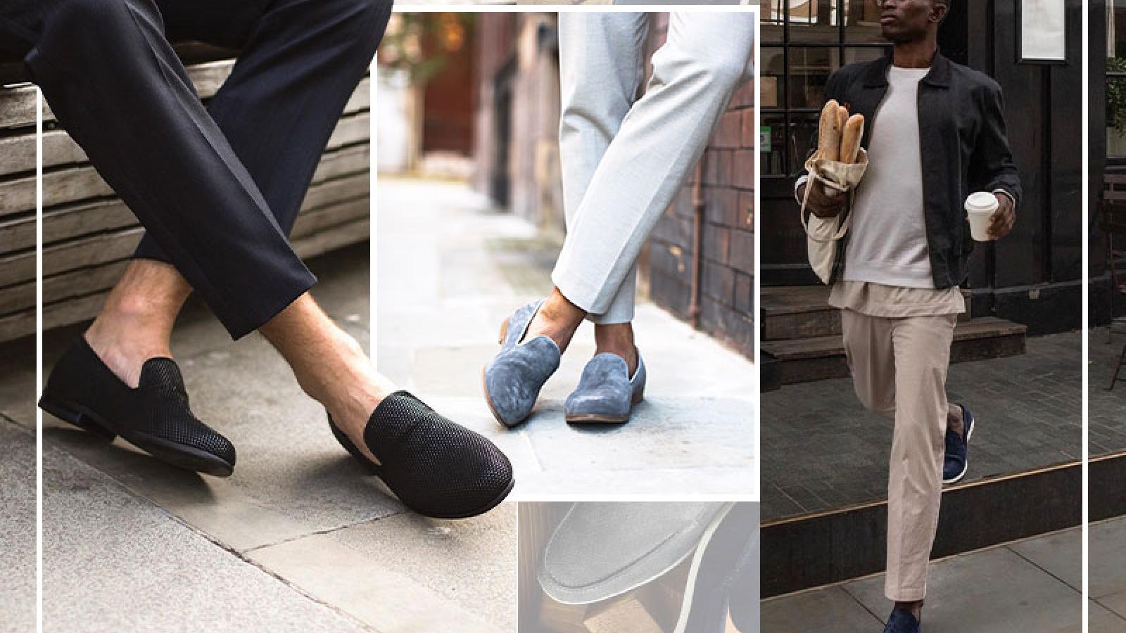 Brand New Grey Suede Duke & Dexter Loafers. Size 10. Handmade in England. DUKE + DEXTER Duke + Dexter Black Pony Hair Penny Loafers  main image 2
